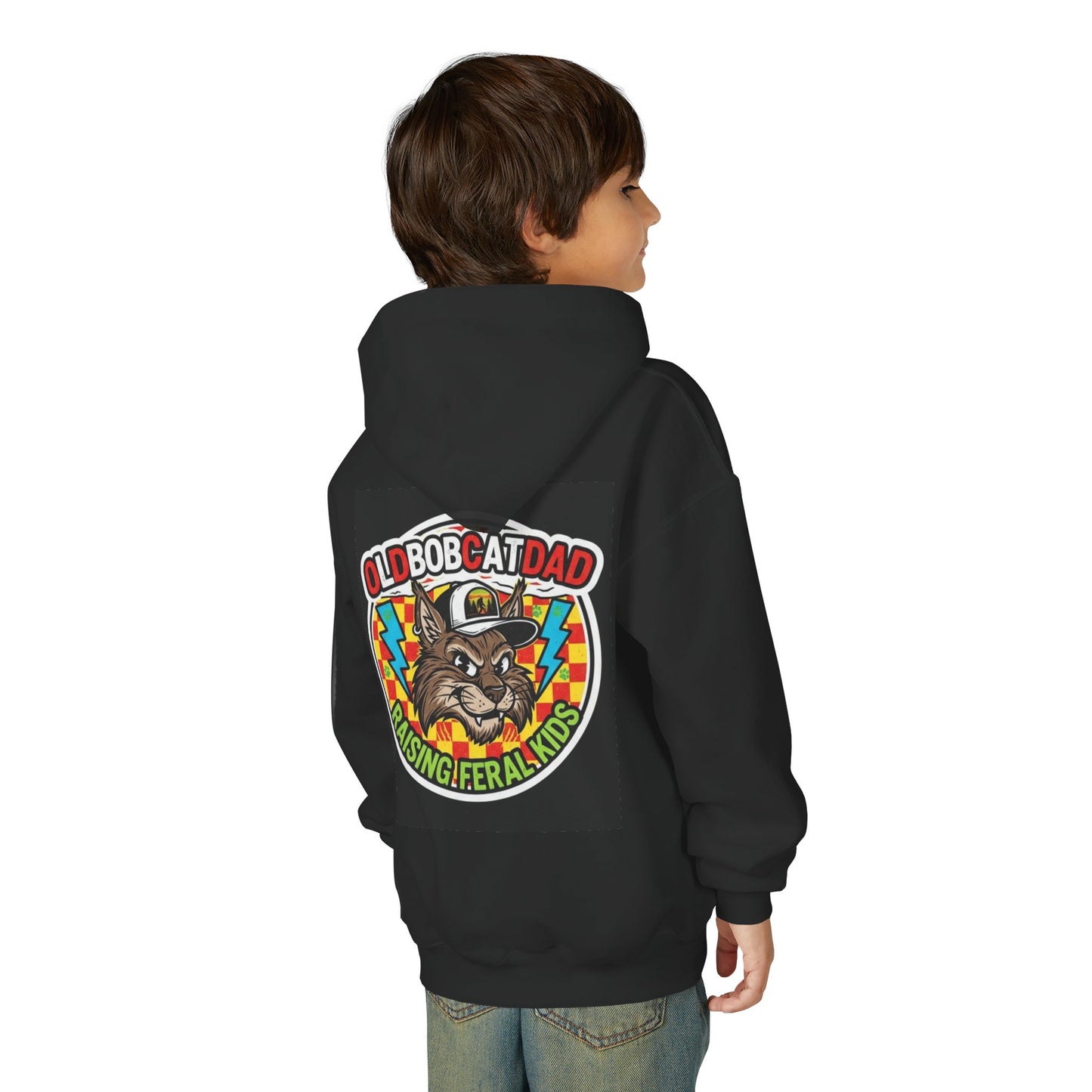 Old Bob Cat Dad Youth Hoodie - Fun Sweater for Cat Lovers